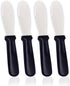 AnapoliZ 4 PCS Butter Spreader Knives, Wide Blade Stainless Steel Spreader Knife with Black Plastic Handle, Sandwich