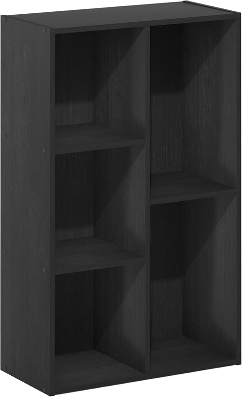 Furinno Luder 5-Cube No Tool Assembly Open Shelf, Blackwood
