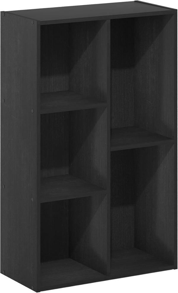 Furinno Luder 5-Cube No Tool Assembly Open Shelf, Blackwood