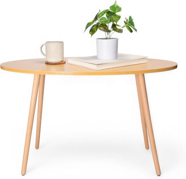 DECOMIL - Modern Oval Coffee Table, End Table for Small Places, Living