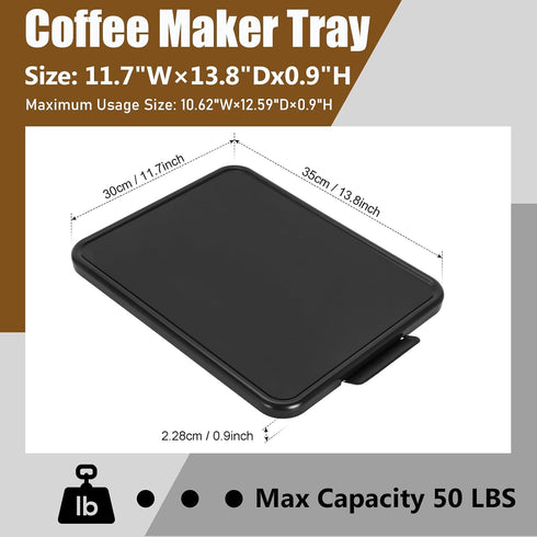 Kitchen Appliance Sliding Tray Coffee Maker Caddy with Rolling Wheels, Under Cabinet Countertop Storage Organizer for