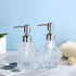 Soap Dispenser with Stainless Steel Pump, Clear Crystal Design, Vintage Elegant Refillable Liquid Hand Soap Dispenser