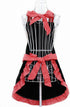 Hyzrz Cute Retro Aprons with Pockets for Women, Vintage Kitchen Cooking Apron, Mother Gift (Red)