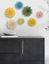 SEINHIJO Ceramic Flower Wall Decor - 3D Wall Art Sculpture, Modern Arts Gifts, Yellow 5.1 inch