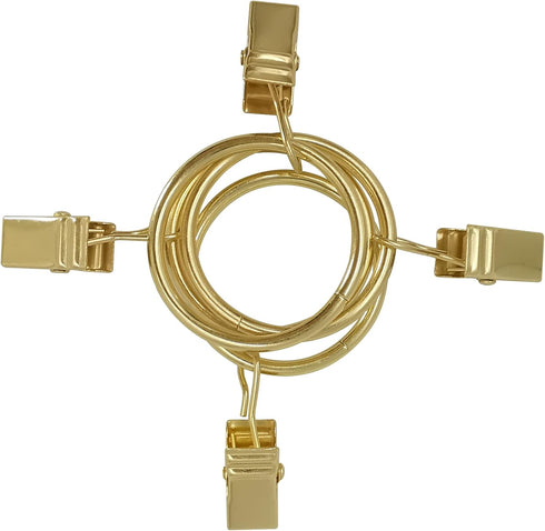 40 Pack Curtain Rings with Clips - Drapery Rings 1.26 in Interior Diameter, Fits 1 in Curtain Rod