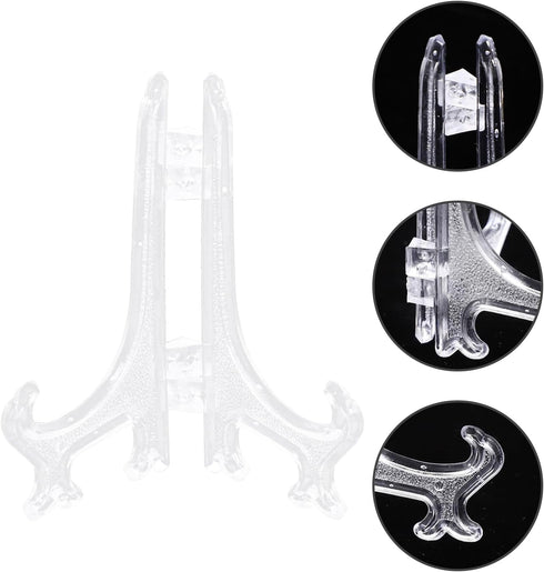 12pcs Clear Acrylic Easel Stands for Desk, Monitor, Book, Picture Frame, Novel Display, Plate Display Bracket