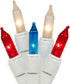 Dobar Patriotic Christmas Lights - 100 Count - Red White Blue Christmas Tree