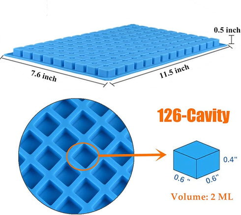 JOERSH Square Silicone Candy Molds, 252 Cavity for Hard Candy, Gummy, Chocolate, Caramels, Ice Cubes