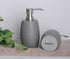 12 Oz, 2 Sets Clasin Home Sandstone Textured Resin Soap Dispenser with Metallic Pump and Waterproof Bottle Labels
