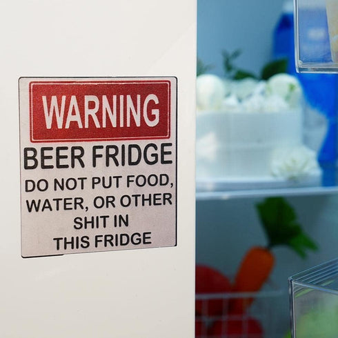 Warning Beer Fridge Magnet, Funny Sign Magnet Stickers, DO NOT Put Food or Water in This Fridge