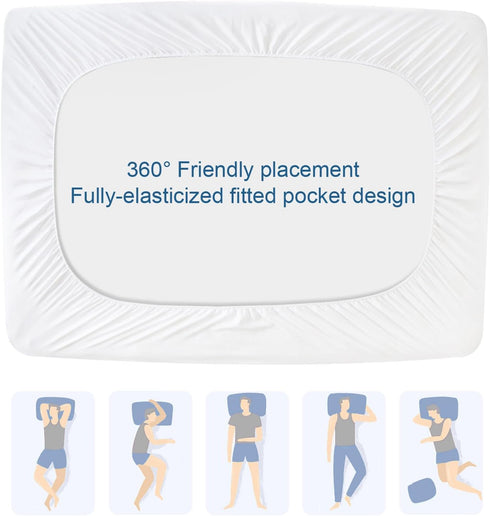 Full Size Mattress Protector Pad Waterproof Quilted, Breathable & Cooling, Deep Pocket Up to 14"
