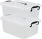 Readsky 8 Quart Lidded Storage Bins, Clear and Black, 2 Packs