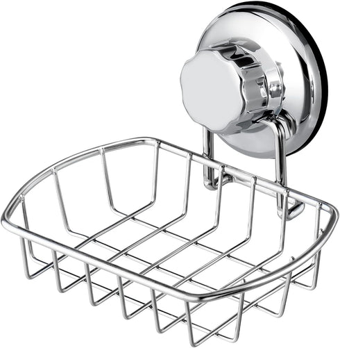 iPEGTOP Super Powerful Vacuum Suction Cup Soap Dish, Rustproof 304 Stainless Steel Sponge Soap Holder for Bathroom,