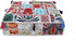 18x18x5 inches CRAFT KALA Indian Square Patchwork Traditional Pouf Cover Indian Living Room Poufs Decorative