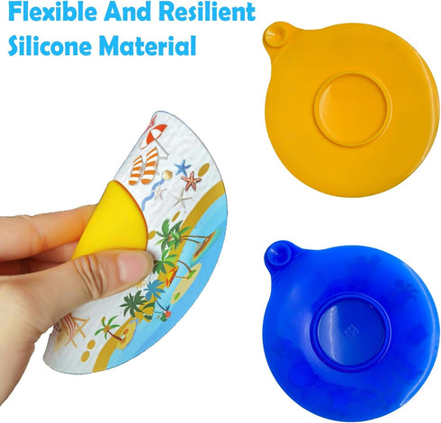 Iensen Silicone Bathtub Drain Stopper with Beach Scenery Print - Universal Tub Plug Cover, Beautiful Coral Reef Design