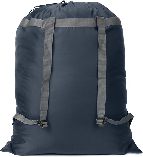 Laundry Bag Backpack, 27” x 34”, Sturdy Laundry Bag with Shoulder Straps, Heavy Duty Foldable for College