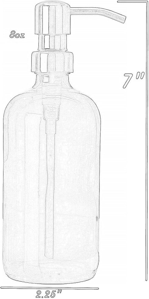Clear Soap Dispenser with Oil Rubbed Bronze Pump - 8oz Glass Dispenser with Non Slip Coaster