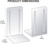 Acrimet Metal Bookends, Heavy Duty Non-Skid Book Stand, 6-7/8" H x 4" W x 4-1/2“ D, 1 Pair, White with Gold