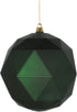 Vickerman 6" Christmas Ornament Geometric Ball, Emerald Matte Finish, Shatterproof Plastic, 4 Pack