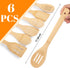 6PCS Bamboo Kitchen Utensils, Bamboo Spatula Spoons Bamboo Cooking Utensils Set for Home Kitchen Housewarming Holiday Gift