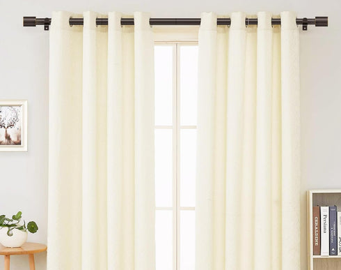 TONIAL Adjustable Curtain Rod 32 to 58 Inch, Decorative Single Rod with Modern Cap Finial, Bronze