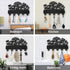 Mushroom Wall Mounted Coat Rack, Wildflower Meadow Wood Key Hooks for Wall, 11.8×7.9inch Black Key Holder Hanger Decor