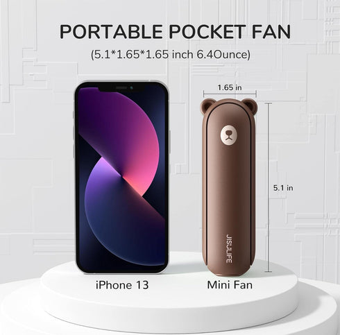 JISULIFE Handheld Fan with 4500 mAh Powerbank, Pocket Portable Battery Operated or USB Powered Folding Fan, 3 Speeds