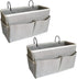 Bedside Caddy, Hanging Storage Organizer for College Dorm, Bunk, Hospital Beds, Holds Magazines, Books, Phones (Grey,