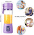 Portable Blender for Fruit Juice, 6 Blades Juicer Cup, USB Rechargeable, 380ML Personal Blender (Purple)