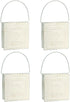 Hosley Small Cream Metal Tote Vase Set of 4, 4.5" Long Decorative