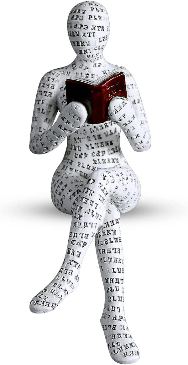BEY-DMLS Reading Lady Statue, Lady Statue Decorative Female Figurine Thinker Statue Aesthetic Sculpture