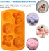 SENHAI 2 Pcs Insect Shape Silicone Trays, 6-Cavity 3D Dragonfly Butterfly Ladybug Cake Baking Molds - Orange, Green
