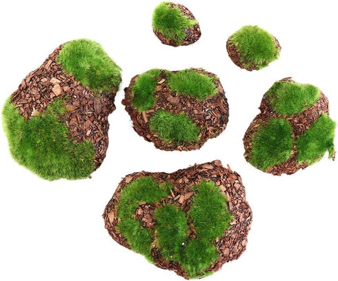 6Pcs Foam Moss Green Hay Stone: DIY Family Garden Decoration for Miniature Landscape