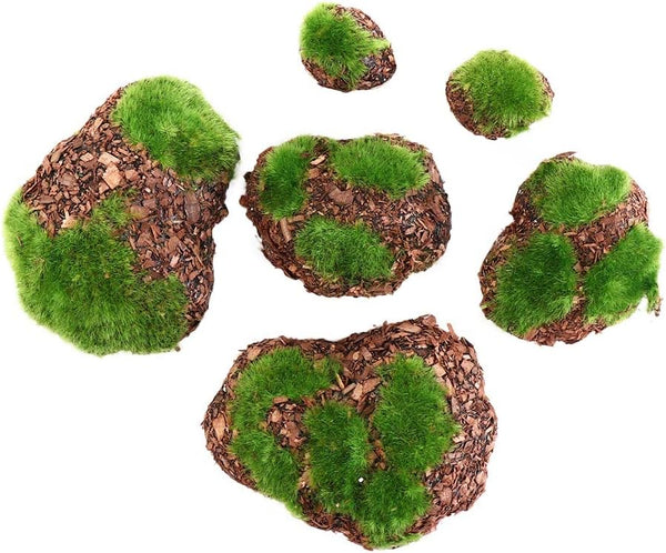 6Pcs Foam Moss Green Hay Stone: DIY Family Garden Decoration for Miniature Landscape