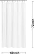 N&Y HOME Fabric Shower Curtain Liner 60 x 72 inches, Hotel Quality, Washable, Water Repellent, White Bathroom Curtains