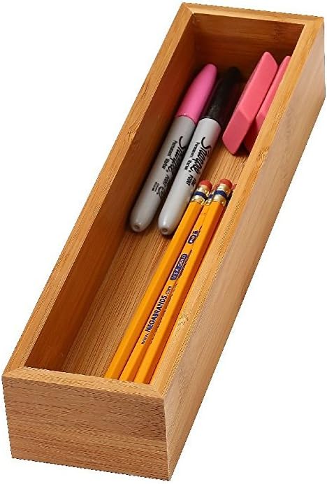 YBM Home Kitchen Drawer Organizer Storage Box, Made of Bamboo, 3x9x2 Inch