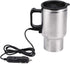 Portable Stainless Steel Electric Car Kettle, 450ml Travel Mug with Auto Charger, Airtight Lid, Heated Coffee Tea Cup