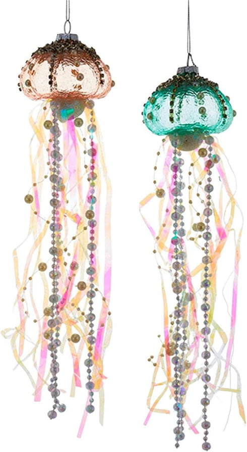Jellyfish Glass Ornaments, Assorted, 2 for Christmas
