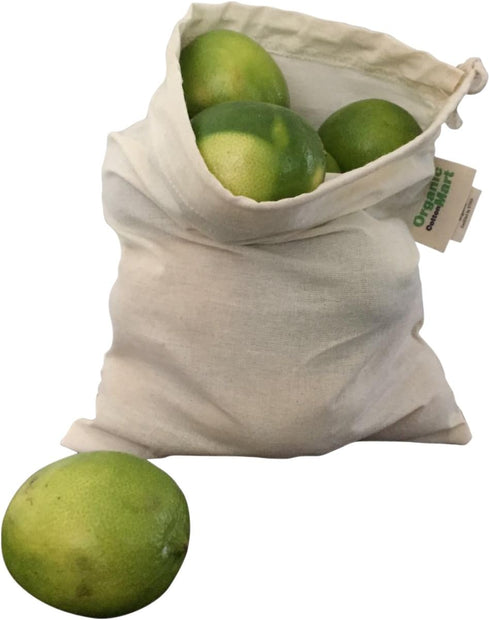 Set 3 (3, 10"x12") Muslin Produce Storage Bags - Almond Milk Bags - Reusable grocery bags cotton drawstring - Candy Bag