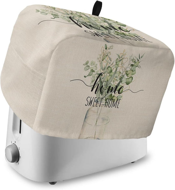 Toaster Dust Cover with Pockets: Rustic Spring Eucalyptus Leaves Design, Dust-proof Cover for Small Appliances