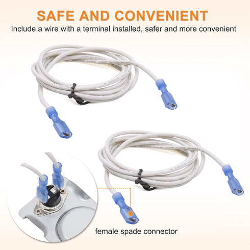 Adviace Magnetic Automatic Thermostat Sensor Switch - High Temperature Rated Wiring for Fireplace and Stove Blower Fan