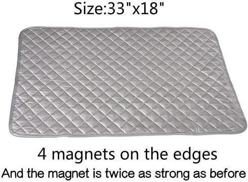 Ironing Blanket, Magnetic Mat Laundry Pad, 33"x 18", Gray, Heat Resistant Pad, Iron Board Alternative Cover
