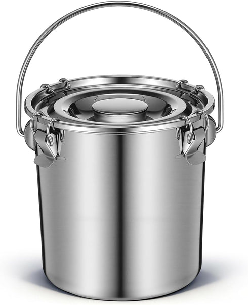 iplusmile Stainless Steel Airtight Canisters Container: 152 fl oz Airtight Clamp Lid