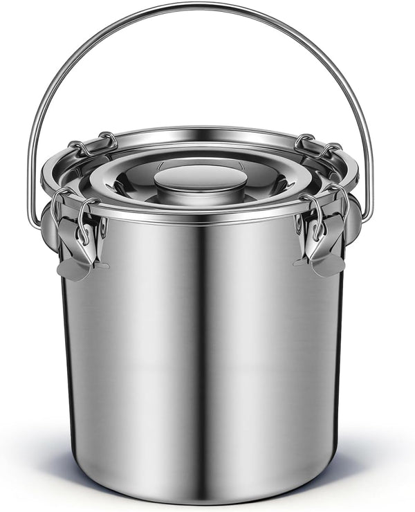 iplusmile Stainless Steel Airtight Canisters Container: 152 fl oz Airtight Clamp Lid