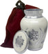 Sunflower Keepsake Urn for Ashes, Miniature Token Urn with Velvet Bag (White Pearl)