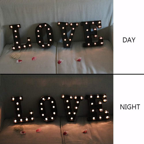 Light Up Black Alphabet Marquee Letters Sign, LED Number Lights for Home Bar, Christmas & Birthday Decorations