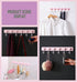 Kids Coat Rack Wall Mount, Adhesive Wall Hooks with 6 Rotating Hooks for Hanging Clothes, Pink Decorative Hangers