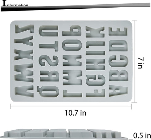 26 Large Letters Silicone Mold, Alphabet Crayon Mold, Chocolate Mold with 12 Sets of Present Packages