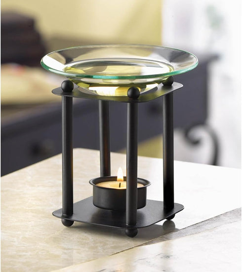 Gifts & Decor Zingz & Thingz Art Deco Collection Structural Metal Oil Warmer - 3.875x3.875x4.5