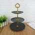 Artliving 3-Tier Plastic Cake Stand Dessert Stand, Cupcake Stand Tea Party Serving Platter, Black Gold